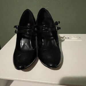 2 Pairs, Ellice Black Double Strap Heels